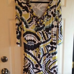 Boden Dress Stretch Beaded 3/4 S Above Knee